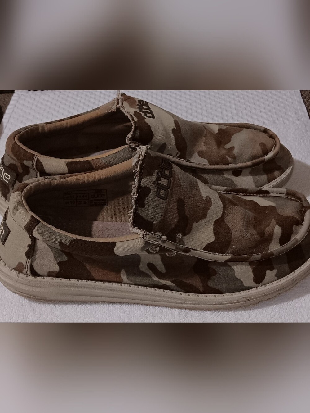 Hey Dude Camouflage Slip-On Shoes - Brown & Tan
